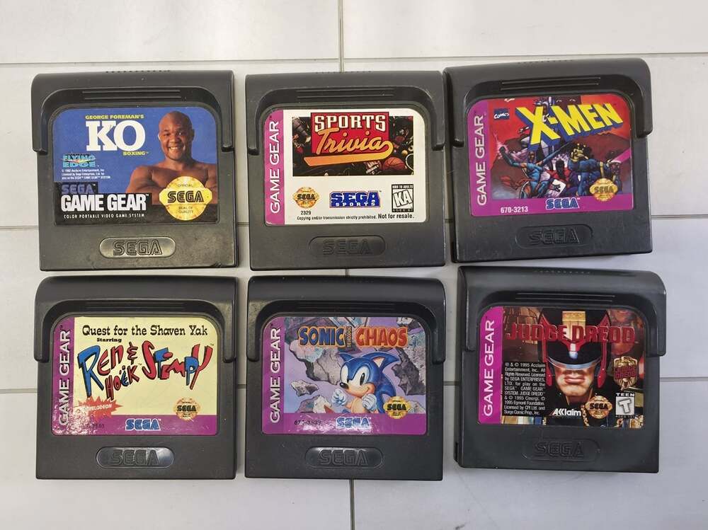 6x Sega Game Gear Games Sonic X-Men Judge Dredd Sports Trivia +++ Lot Of 6